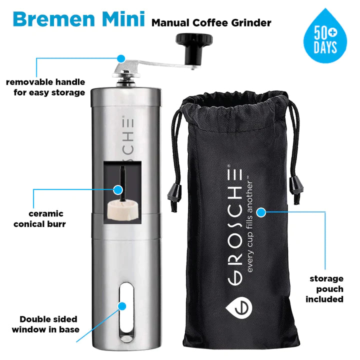 GROSCHE BREMEN MINI Manual Burr Coffee Grinder (6939208548394)