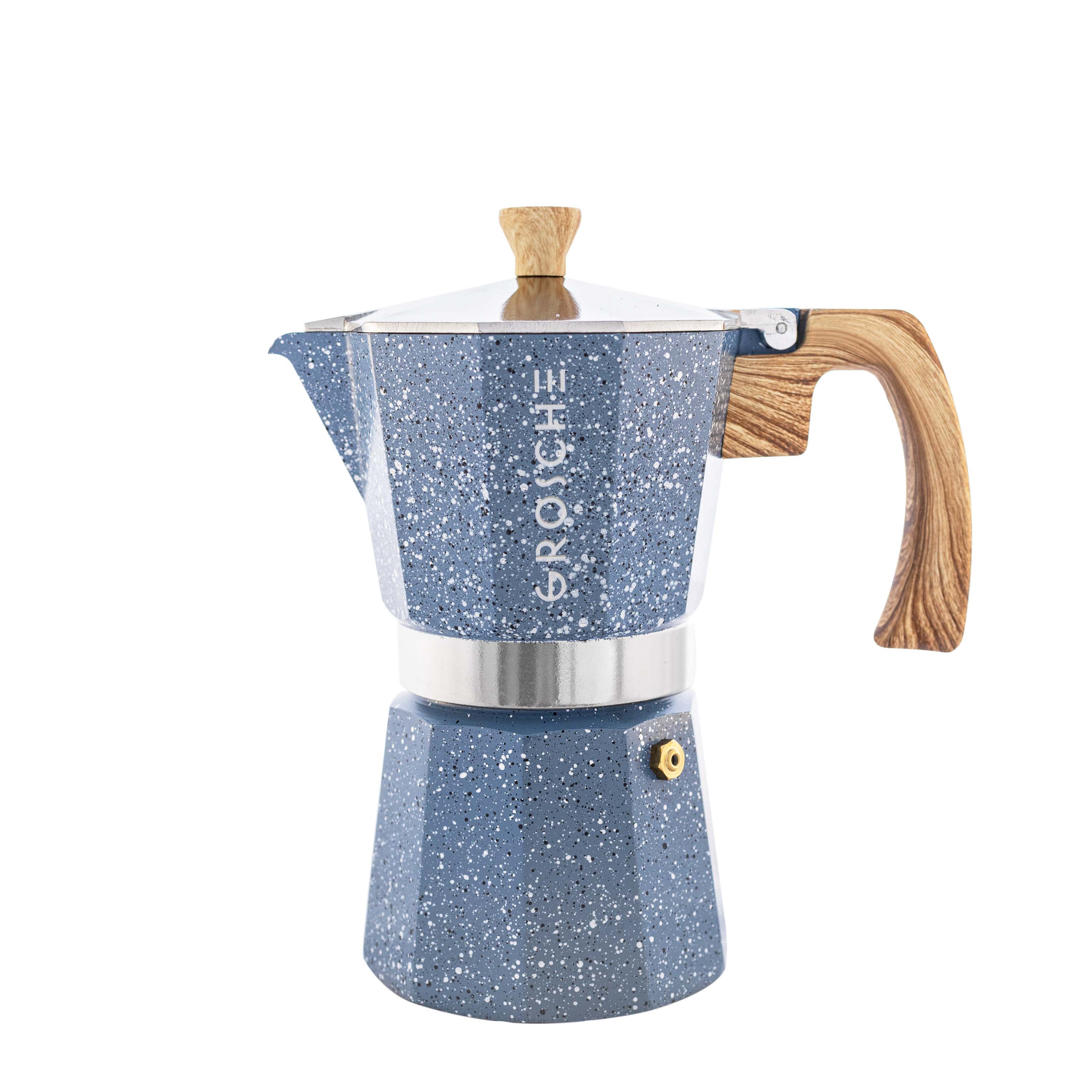 Grosche Milano Stovetop Espresso 6-Cup Moka Pot Coffee Maker, Silver