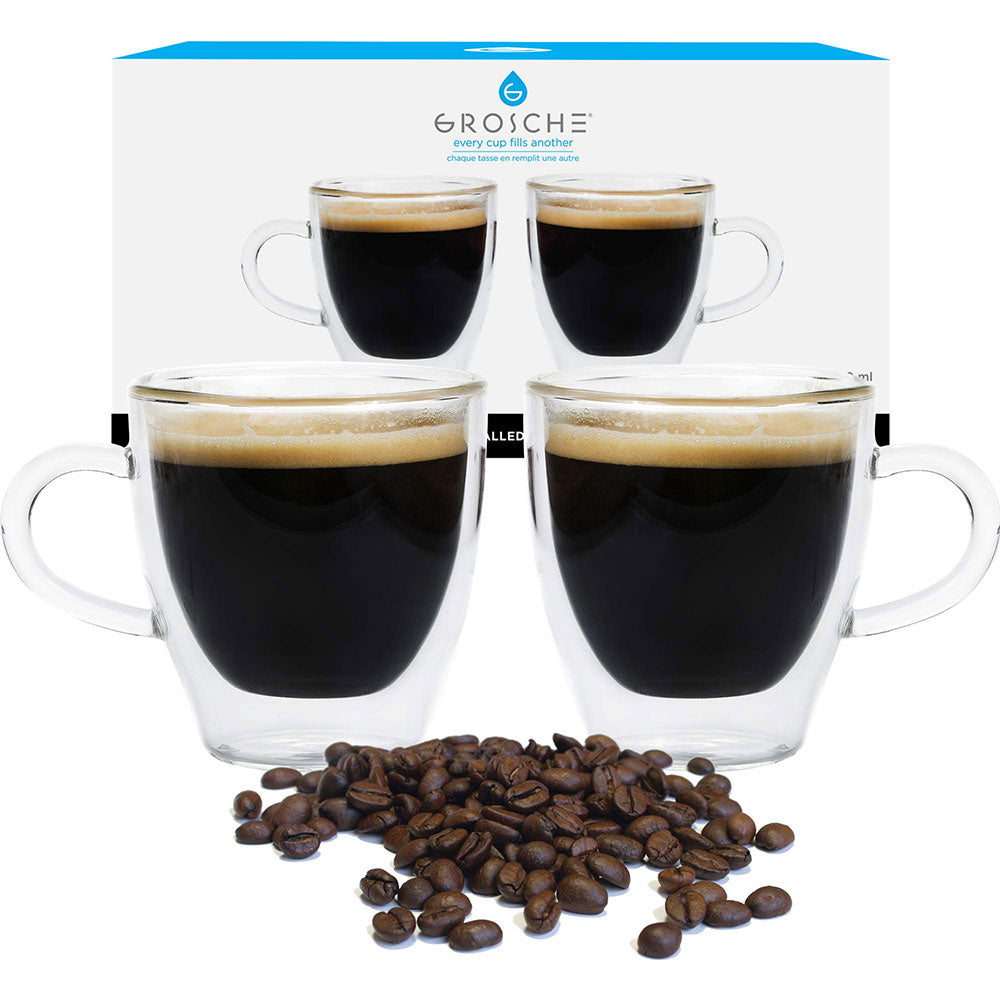 Grosche TURIN Double Wall Espresso Glass Cups, Set of 2 (6942821744682)